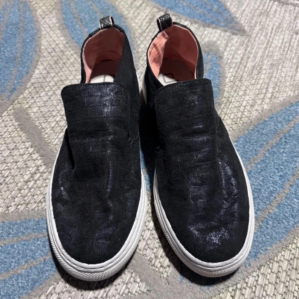 Hey Dude Peyton Croco slip on shoes black Size 10